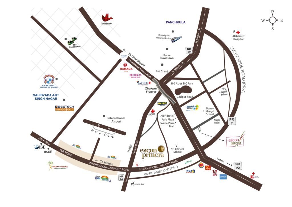 Escon Primera Airport Road , Zirakpur in PR 7 AIRPORT ROAD , ZIRAKPUR for Sale | MohaliInvest