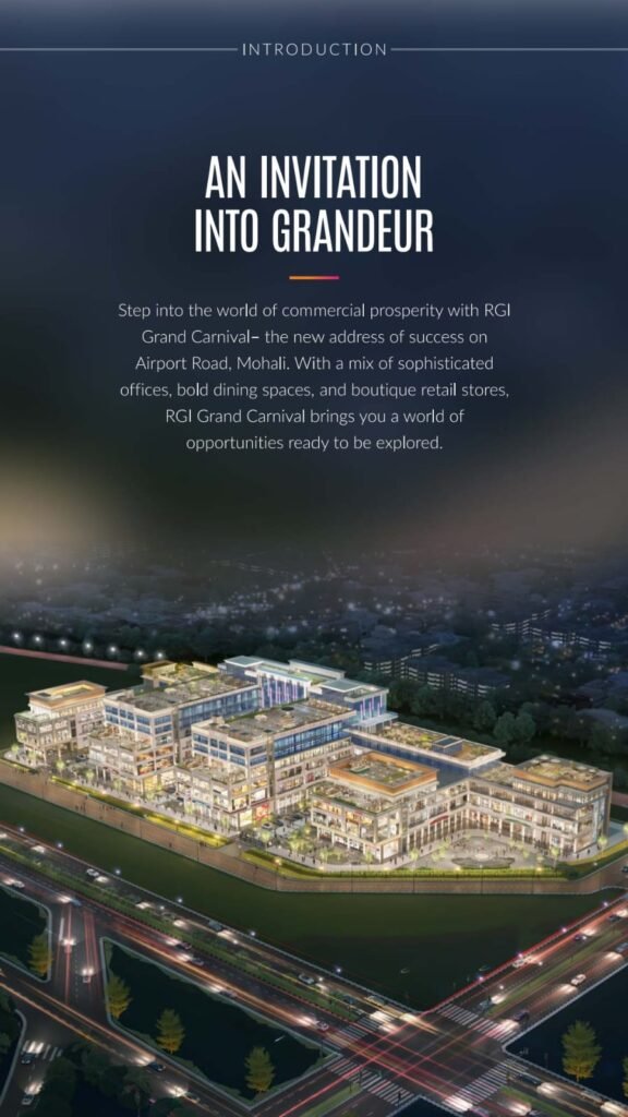 RGI Grand Carnival , Airport Road , Mohali in Airport Road PR 7 , Mohali for Sale | MohaliInvest